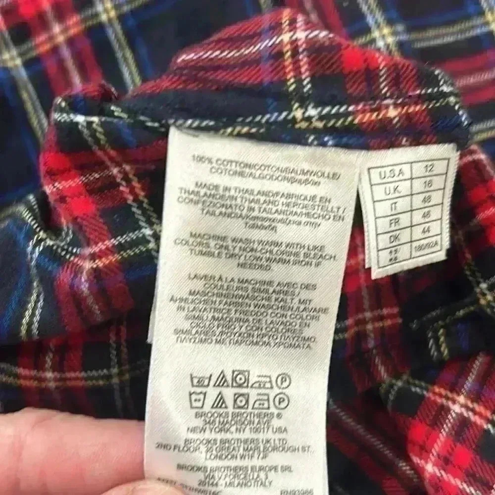 Brooks Brothers Woman’s Size 12 Multicolor Plaid Button Up Shirt - Picture 8 of 12